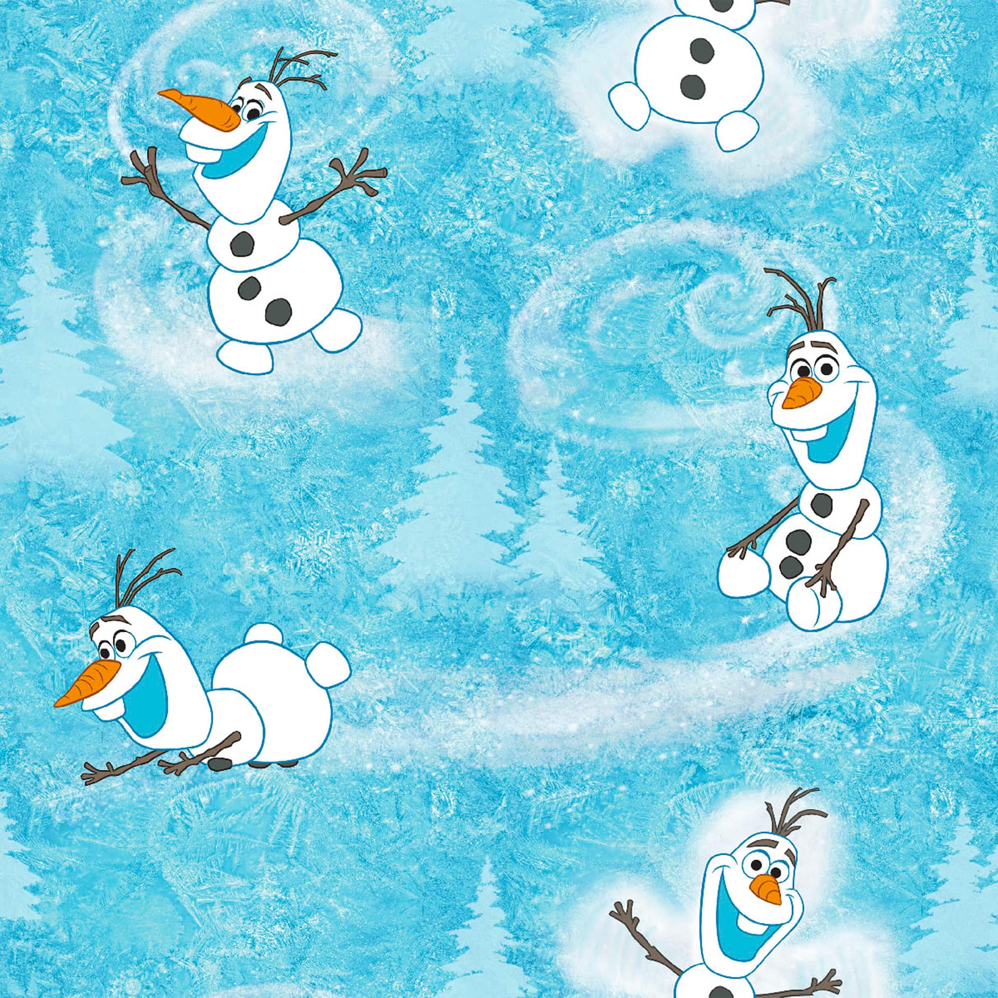 Disney® Olaf Winter Toss Light Blue Quilting Cotton Fabric